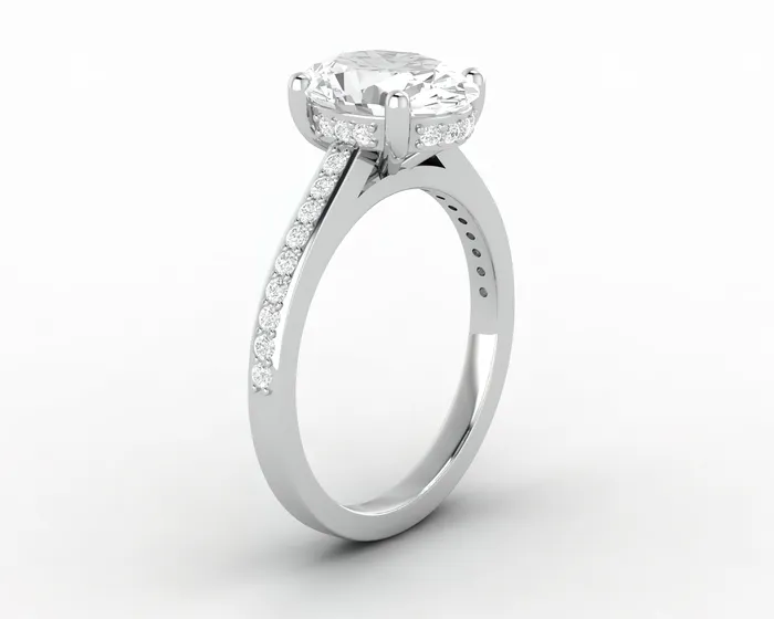 Sapheena Jewelry Rings Larisa 20 Ct Oval Cut Engagement Ring with Side Stones