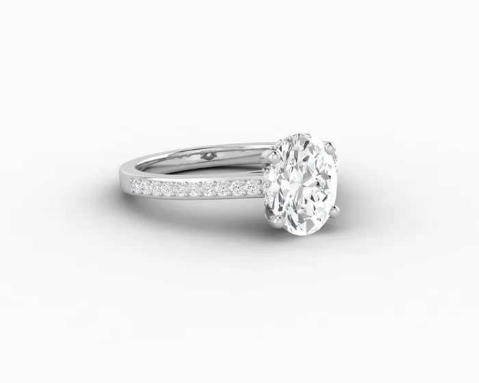 Sapheena Jewelry Rings Larisa 20 Ct Oval Cut Engagement Ring with Side Stones