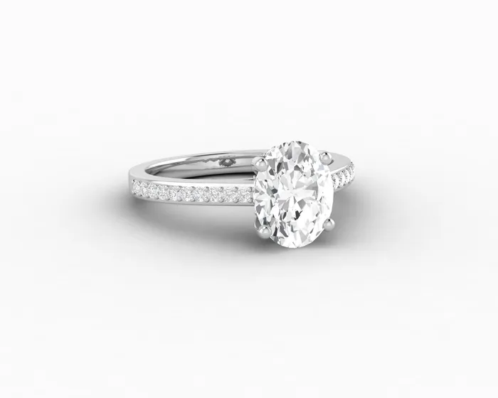 Sapheena Jewelry Rings Larisa 20 Ct Oval Cut Engagement Ring with Side Stones
