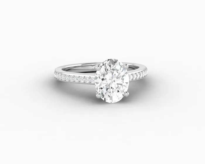 Sapheena Jewelry Rings Larisa 20 Ct Oval Cut Engagement Ring with Side Stones