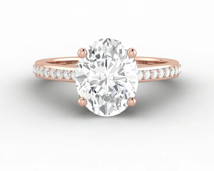Sapheena Jewelry Rings Larisa 20 Ct Oval Cut Engagement Ring with Side Stones