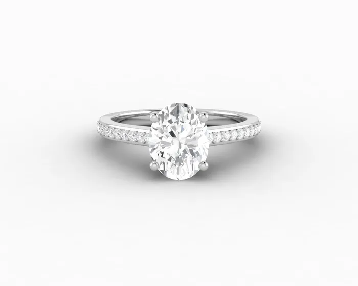 Sapheena Jewelry Rings Larisa 20 Ct Oval Cut Engagement Ring with Side Stones