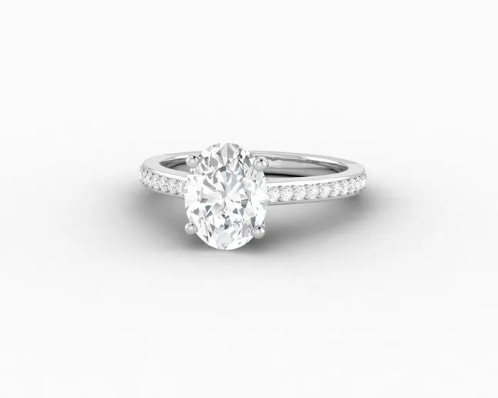Sapheena Jewelry Rings Larisa 20 Ct Oval Cut Engagement Ring with Side Stones