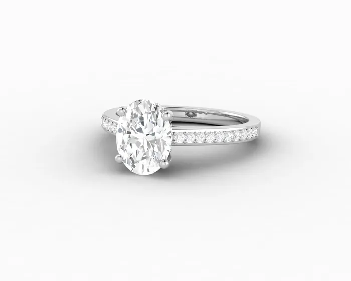 Sapheena Jewelry Rings Larisa 20 Ct Oval Cut Engagement Ring with Side Stones