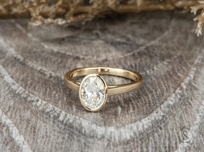Sapheena Jewelry Siara 10 Ct Solitaire Oval Cut Engagement Ring Rings