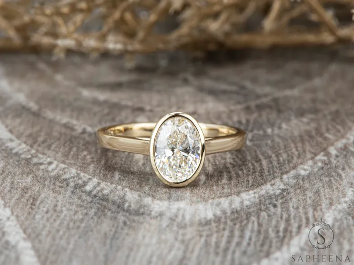 Sapheena Jewelry Siara 10 Ct Solitaire Oval Cut Engagement Ring Rings