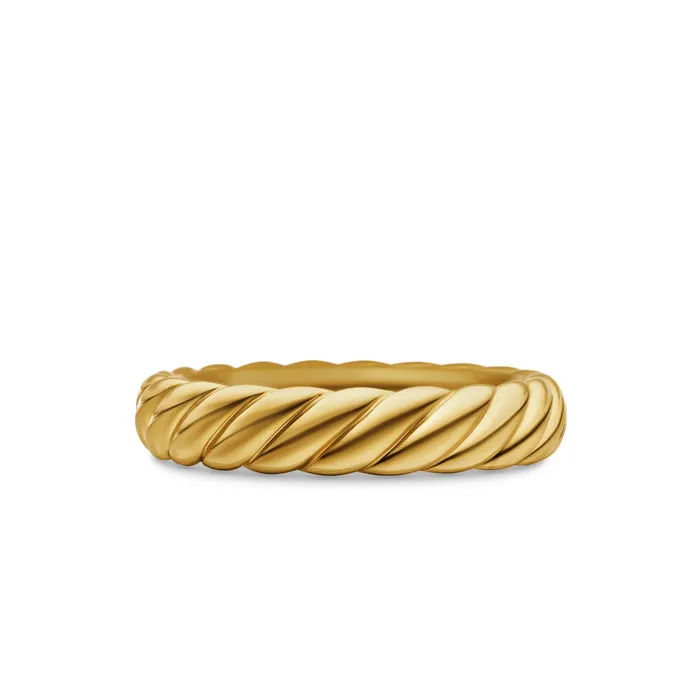 Sculpted Cable Band Ring in 18K Yellow Gold 46mm David Yurman Rings
