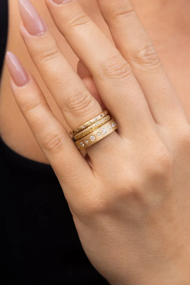 Sethi Couture Rings Yellow Diamond Pave Band