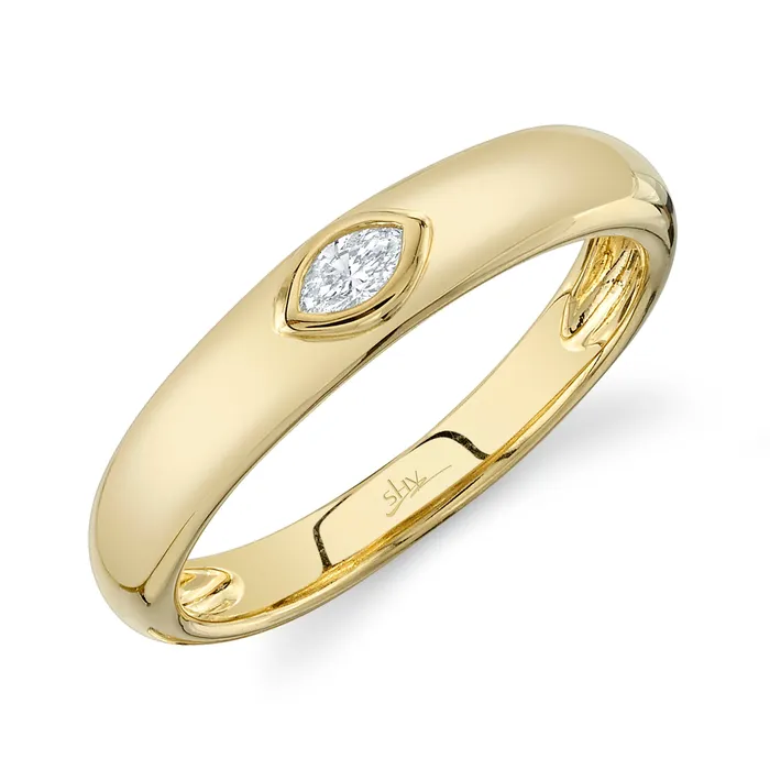 SHY CREATION Rings Bezel Set East West Marquise Diamond Ring