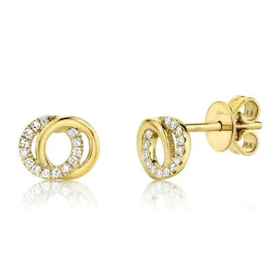 SHY CREATIONS Earrings 009CT DIAMOND LOVE KNOT CIRCLE EARRING
