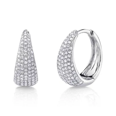 SHY CREATIONS Earrings 041CT DIAMOND PAVE HUGGIE EARRING