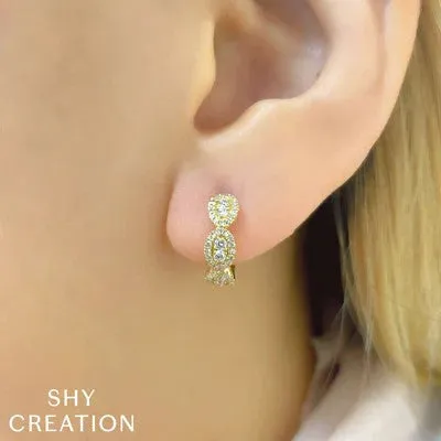 SHY CREATIONS Earrings 049CT DIAMOND HUGGIE EARRING