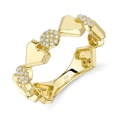 SHY CREATIONS Rings 009CT DIAMOND PAVE CIRCLE HEART GEO CUT RING