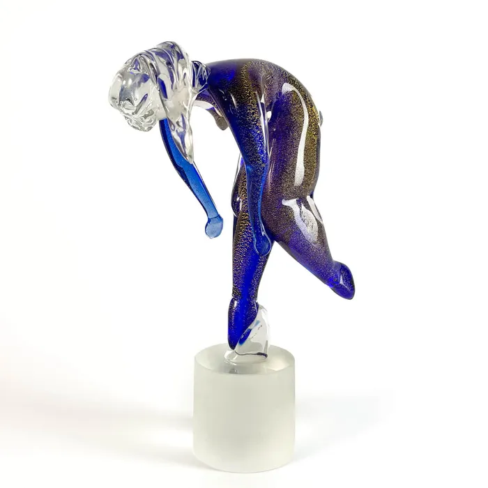 Tagliapietra Andrea Earrings Blu Murano Glass Dancer