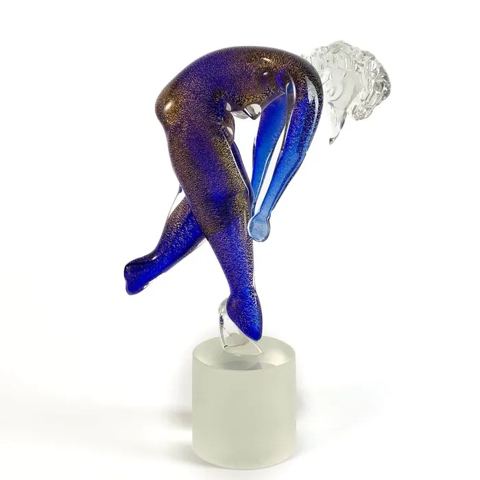 Tagliapietra Andrea Earrings Blu Murano Glass Dancer