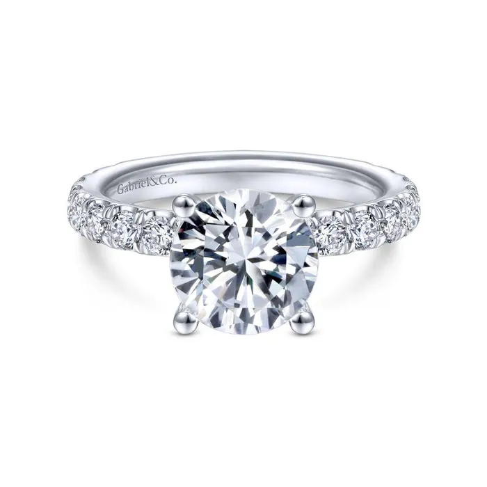 Ulani 14K White Gold Round Diamond Engagement RingSetting Only GABRIEL CO Rings Ulani 14K White Gold Round Diamond Engagement RingSetting Only GABRIEL CO Rings