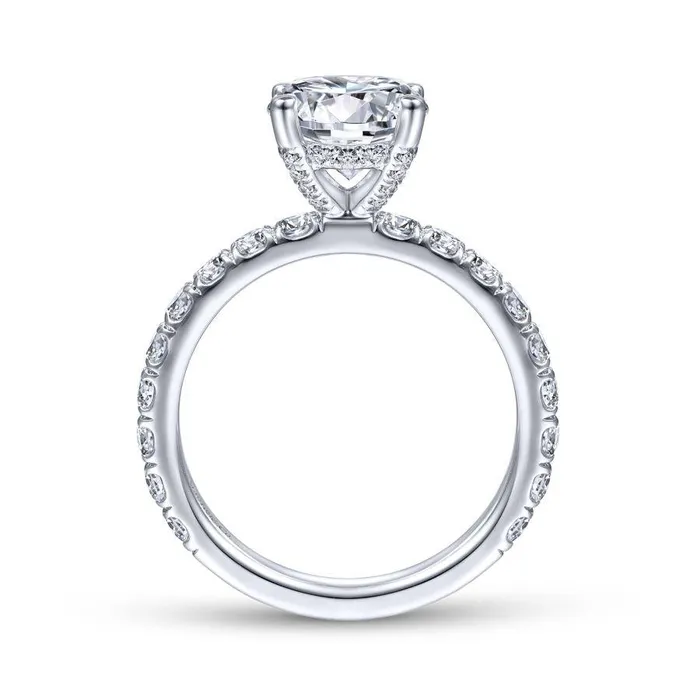 Ulani 14K White Gold Round Diamond Engagement RingSetting Only GABRIEL CO Rings Ulani 14K White Gold Round Diamond Engagement RingSetting Only GABRIEL CO Rings