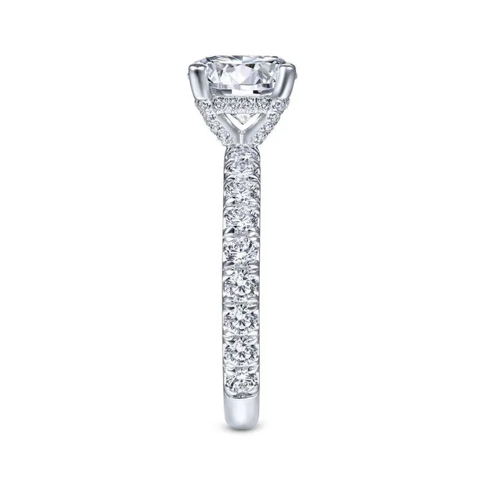 Ulani 14K White Gold Round Diamond Engagement RingSetting Only GABRIEL CO Rings Ulani 14K White Gold Round Diamond Engagement RingSetting Only GABRIEL CO Rings