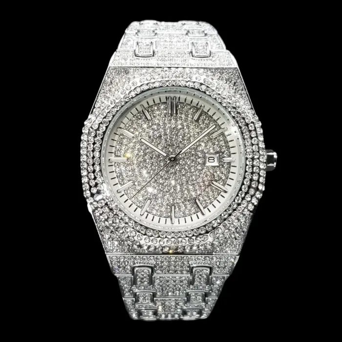 Watches Bust Down Luxury Bust Down Date VVS Iced Out Diamond Watch
