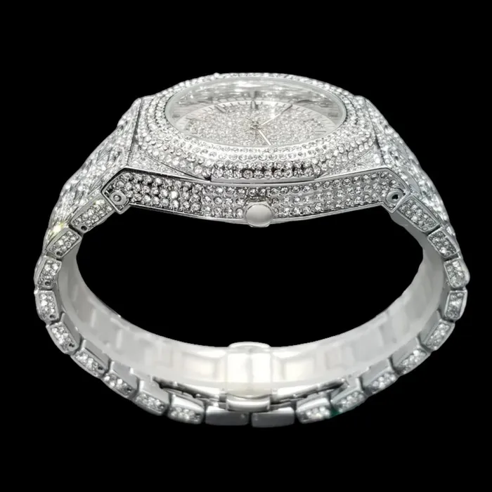 Watches Bust Down Luxury Bust Down Date VVS Iced Out Diamond Watch